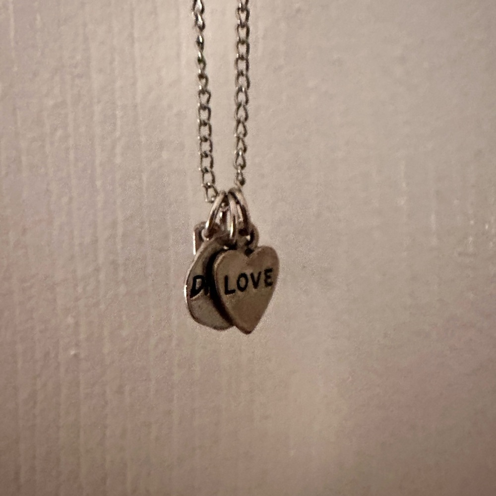 Silver Heart 'LOVE' Pendant Necklace - Women Jewelry